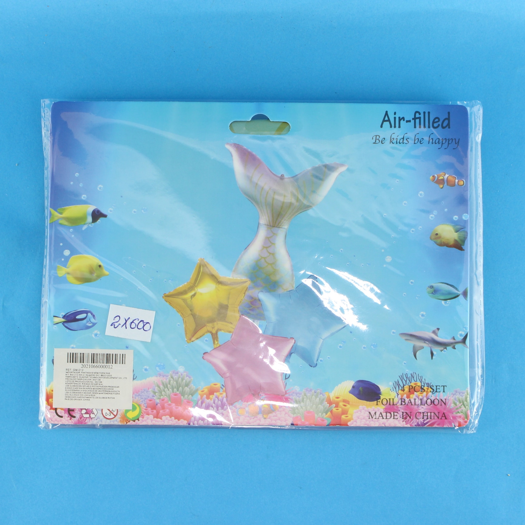 Set globo metalizado Cola de Sirena x4