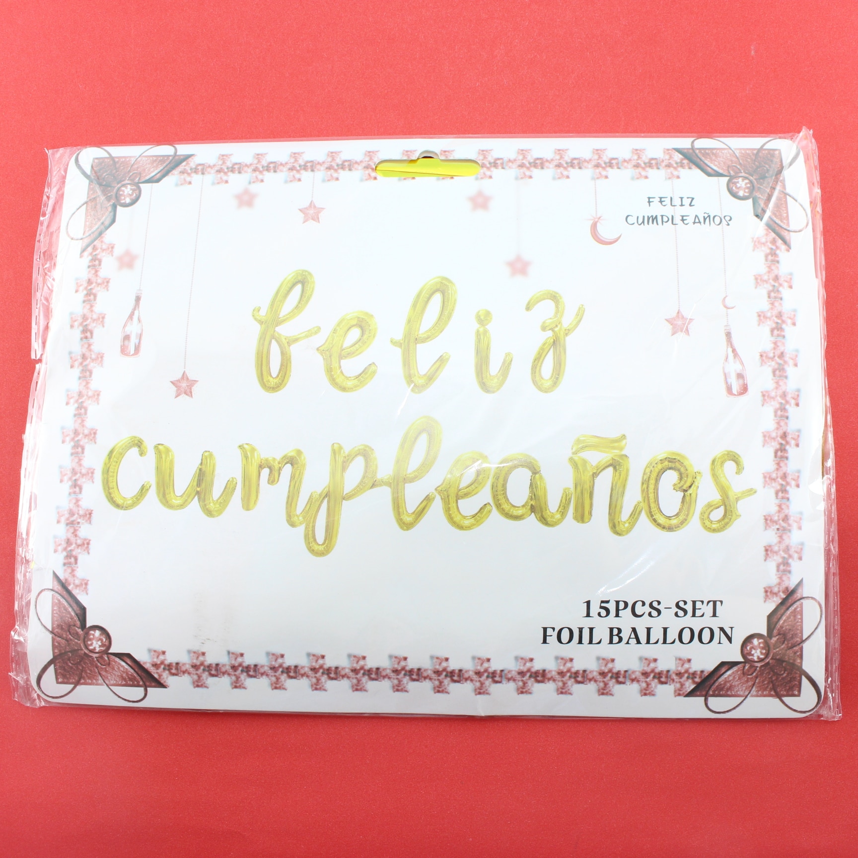 Letrero de globos metalizados feliz cum