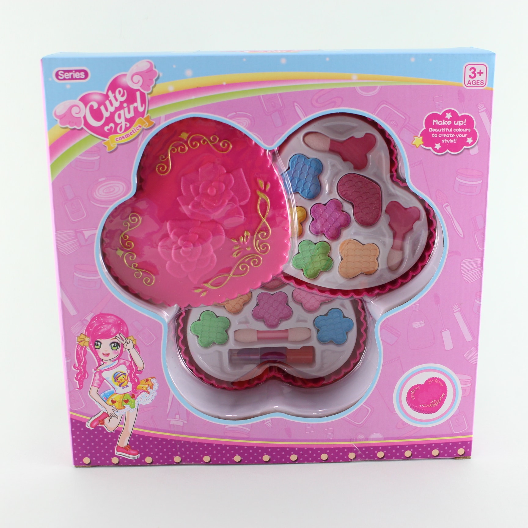 Maquillaje corazon doble