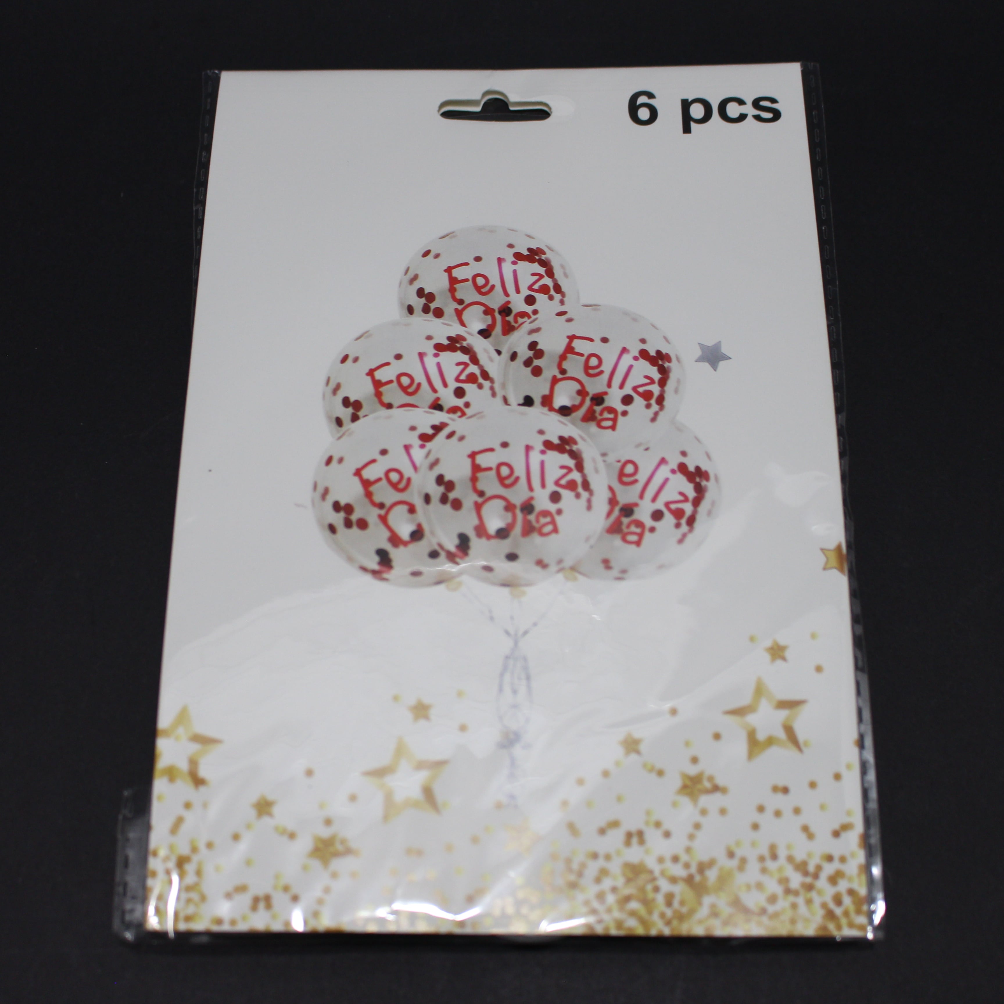 Set globo transparente x6 pcs estampado