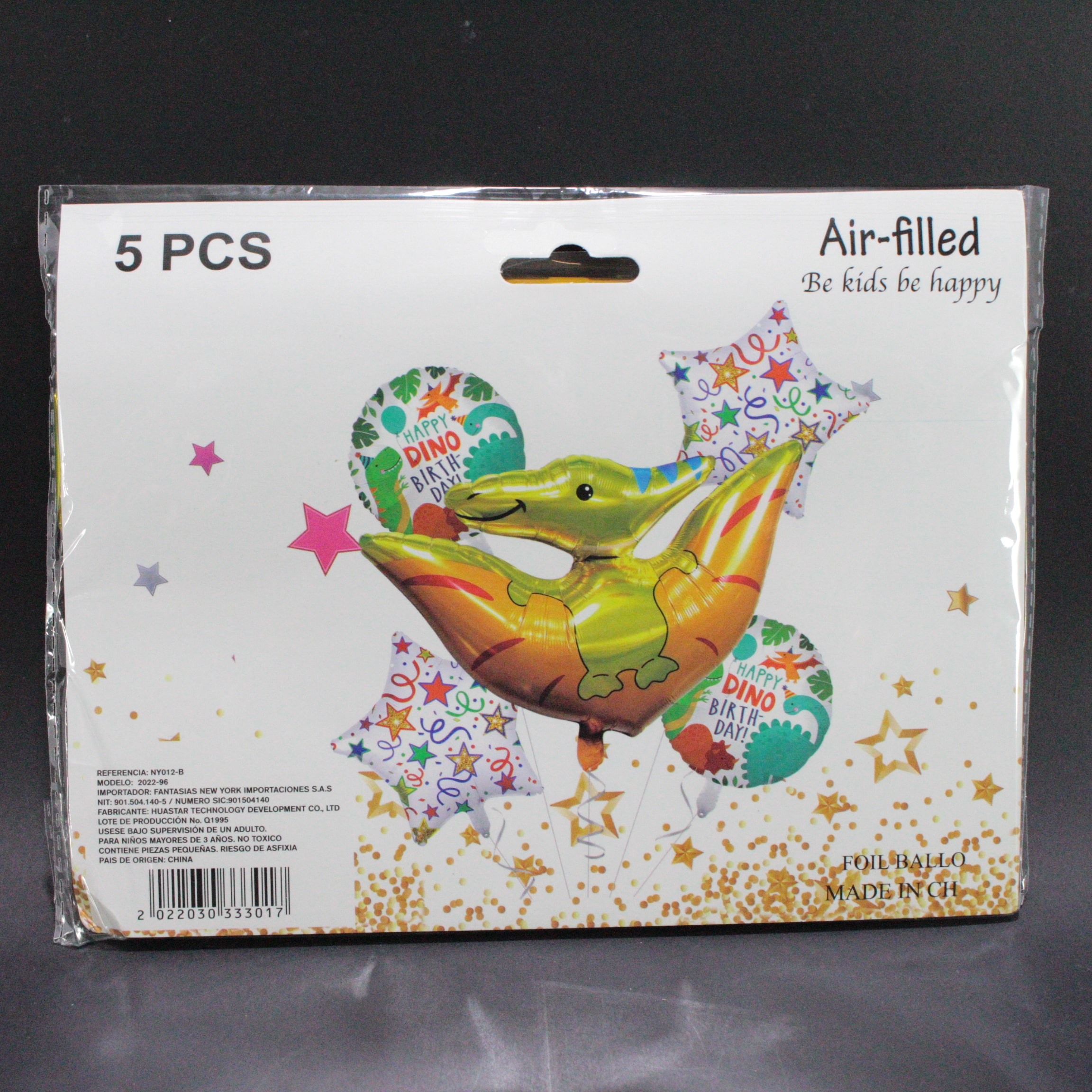 Set globo metalizado dinosaurio pterodá