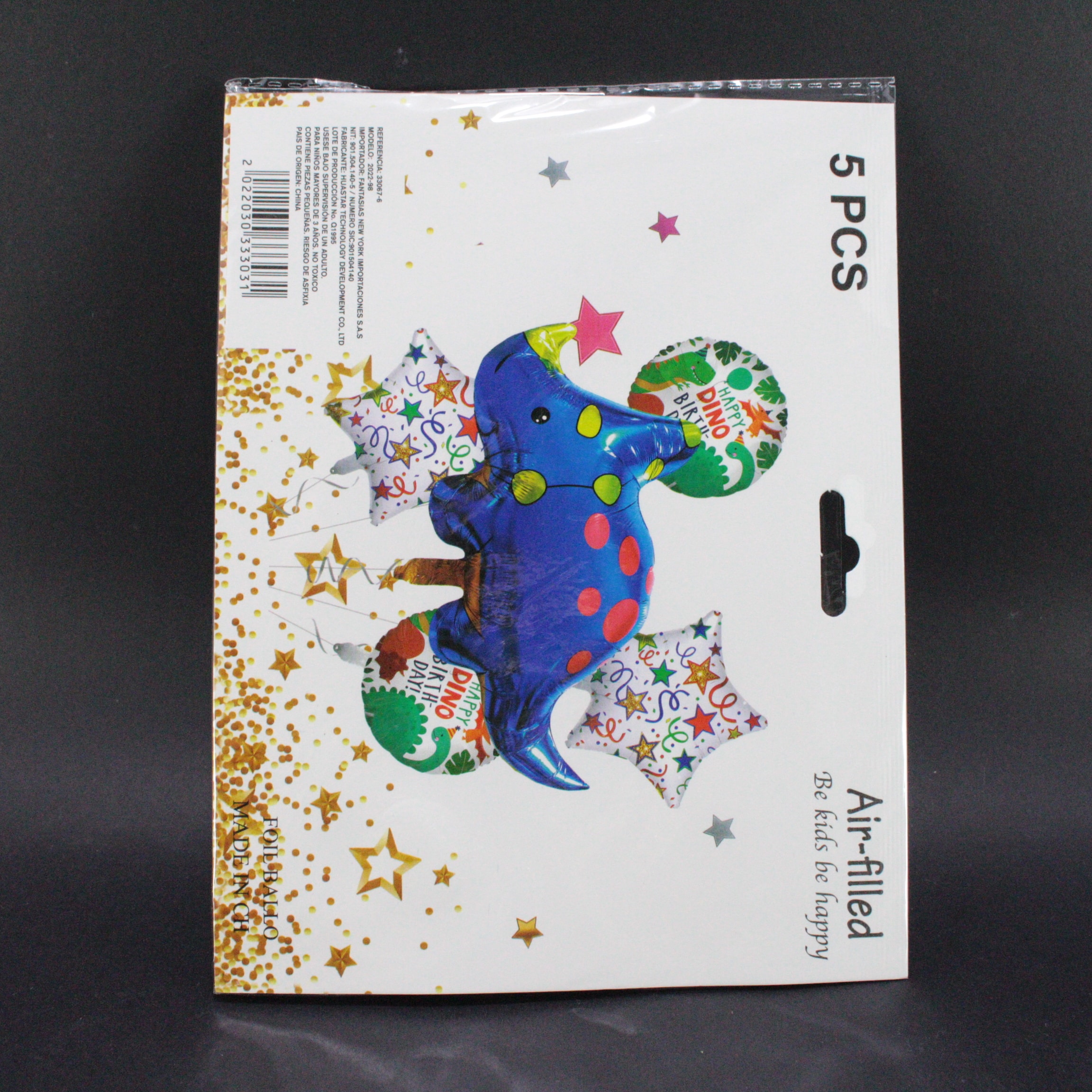 Set globo metalizado dinosaurio tricrat