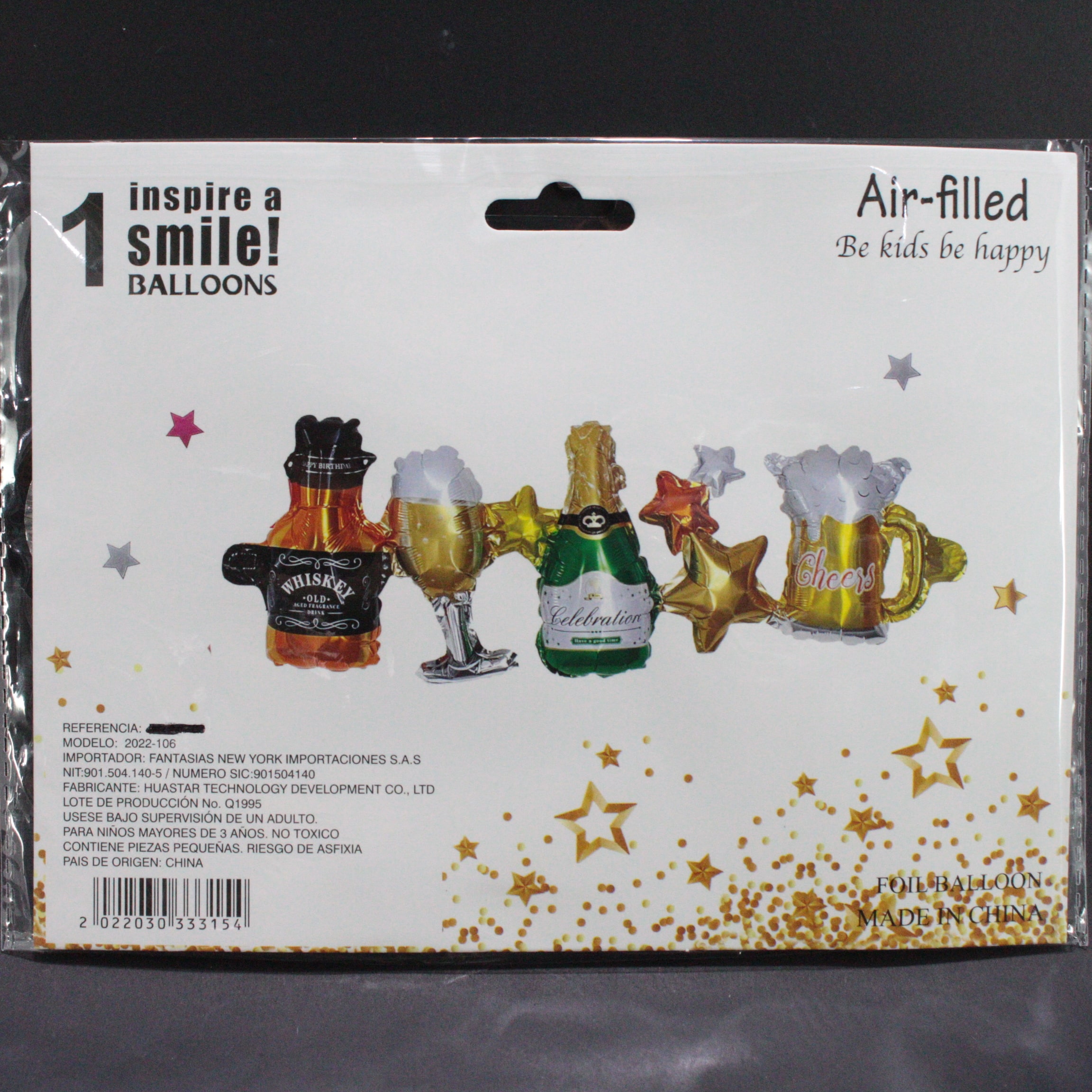 Set de globos metálicos tipo banderin b