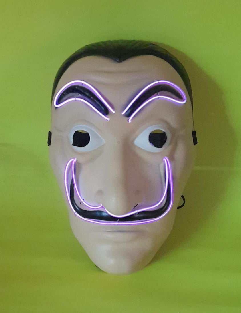 Miniatura 2 de Mascara Casa de Papel con luz fucsia