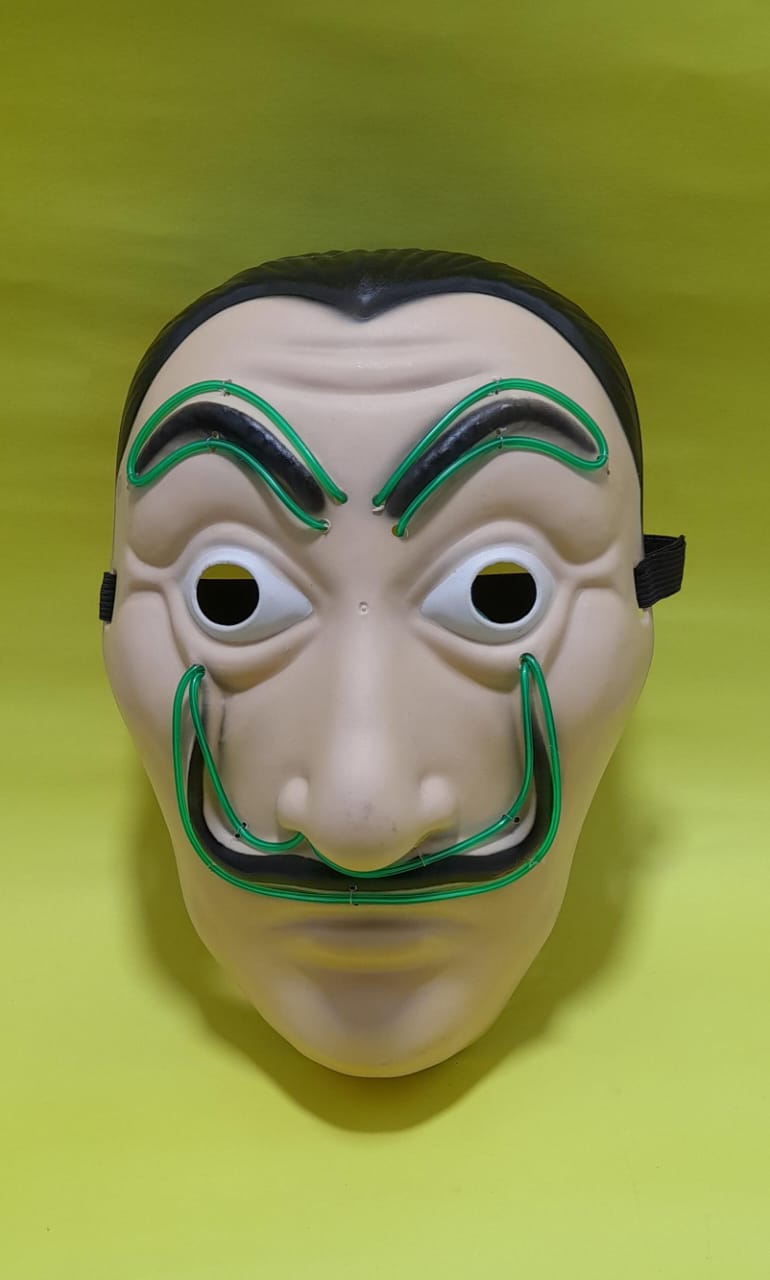 Mascara Casa de Papel con luz verde osc