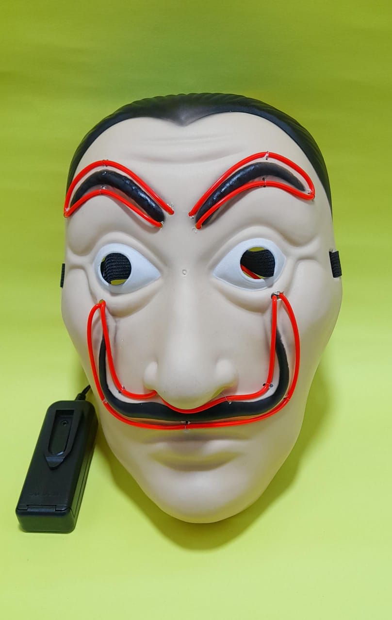 Mascara Casa de Papel con luz roja