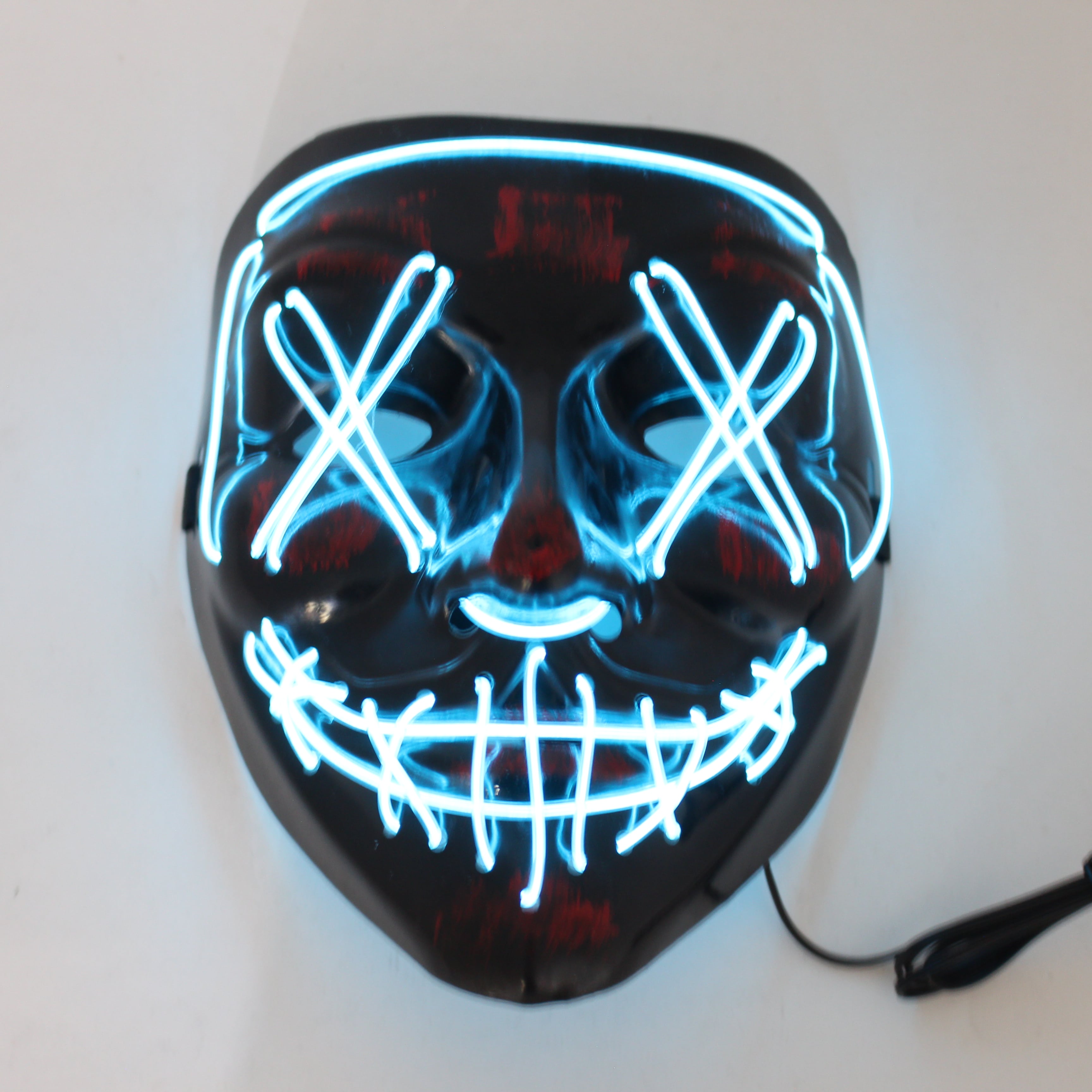 Mascara Hallowen con Luz AZUL CLARO