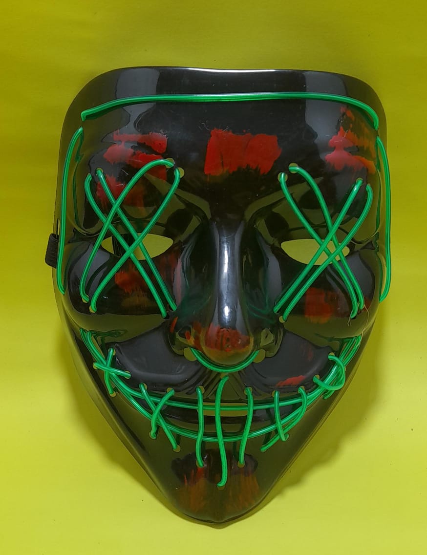 Mascara Hallowen con Luz VERDE OSCURO