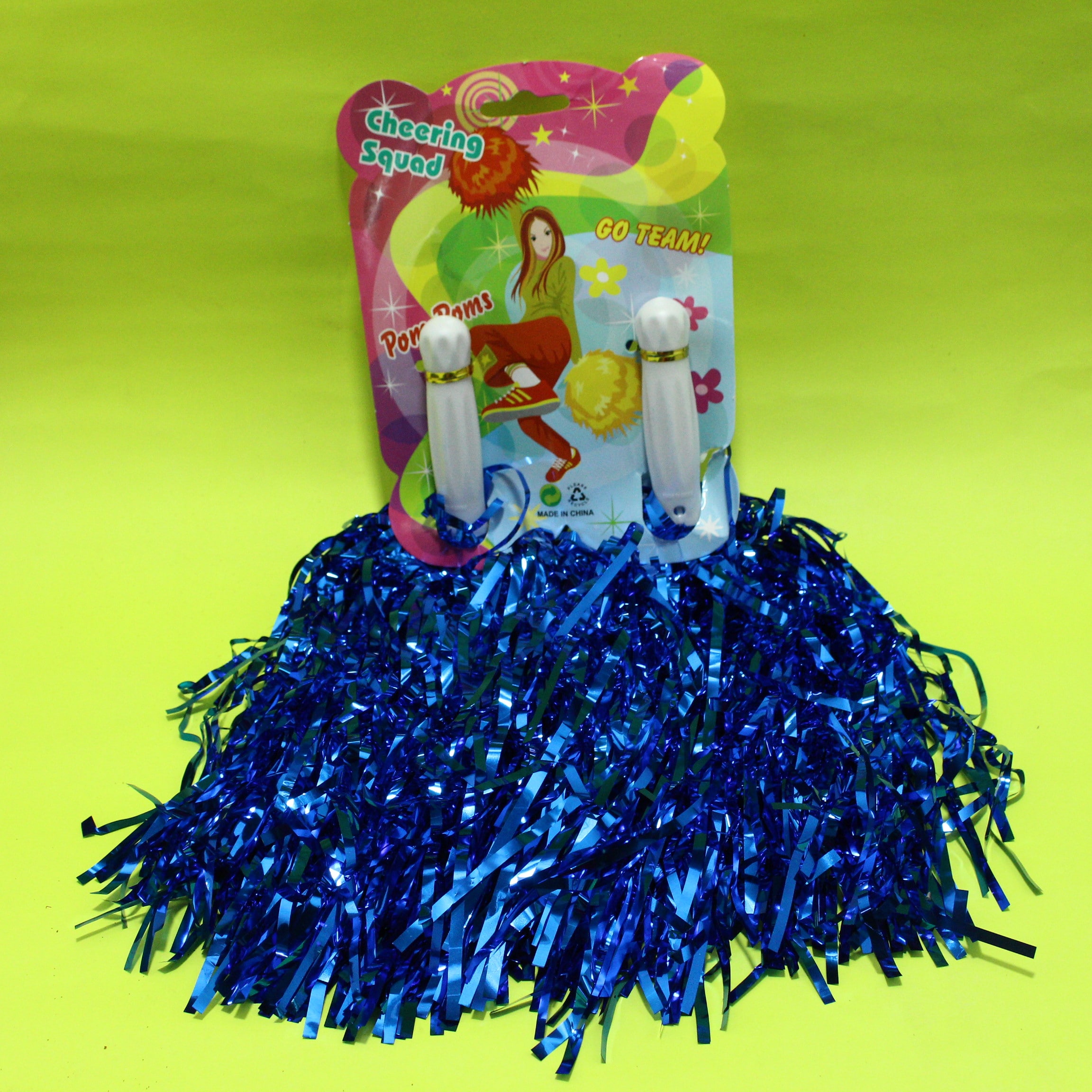 POMPOM METALIZADO AZUL REY 28CM