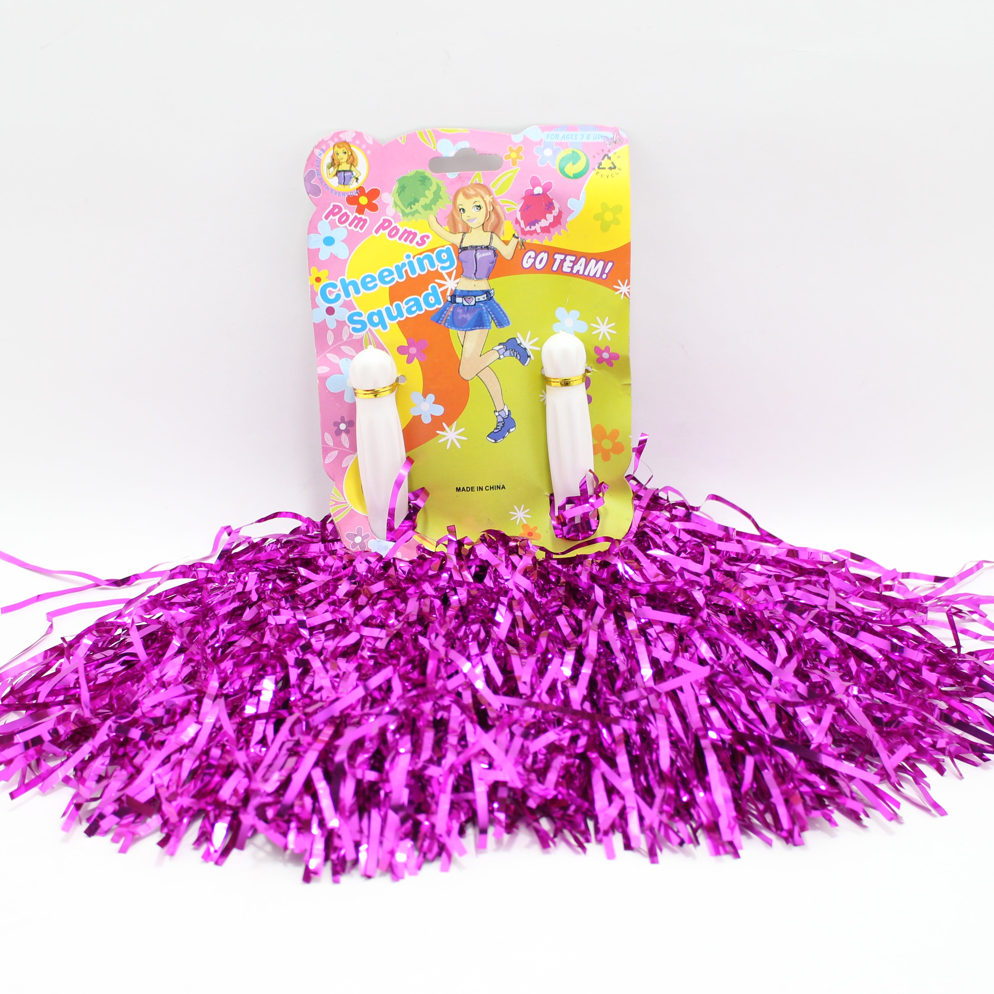 POMPOM METALIZADO FUCSIA 28CM