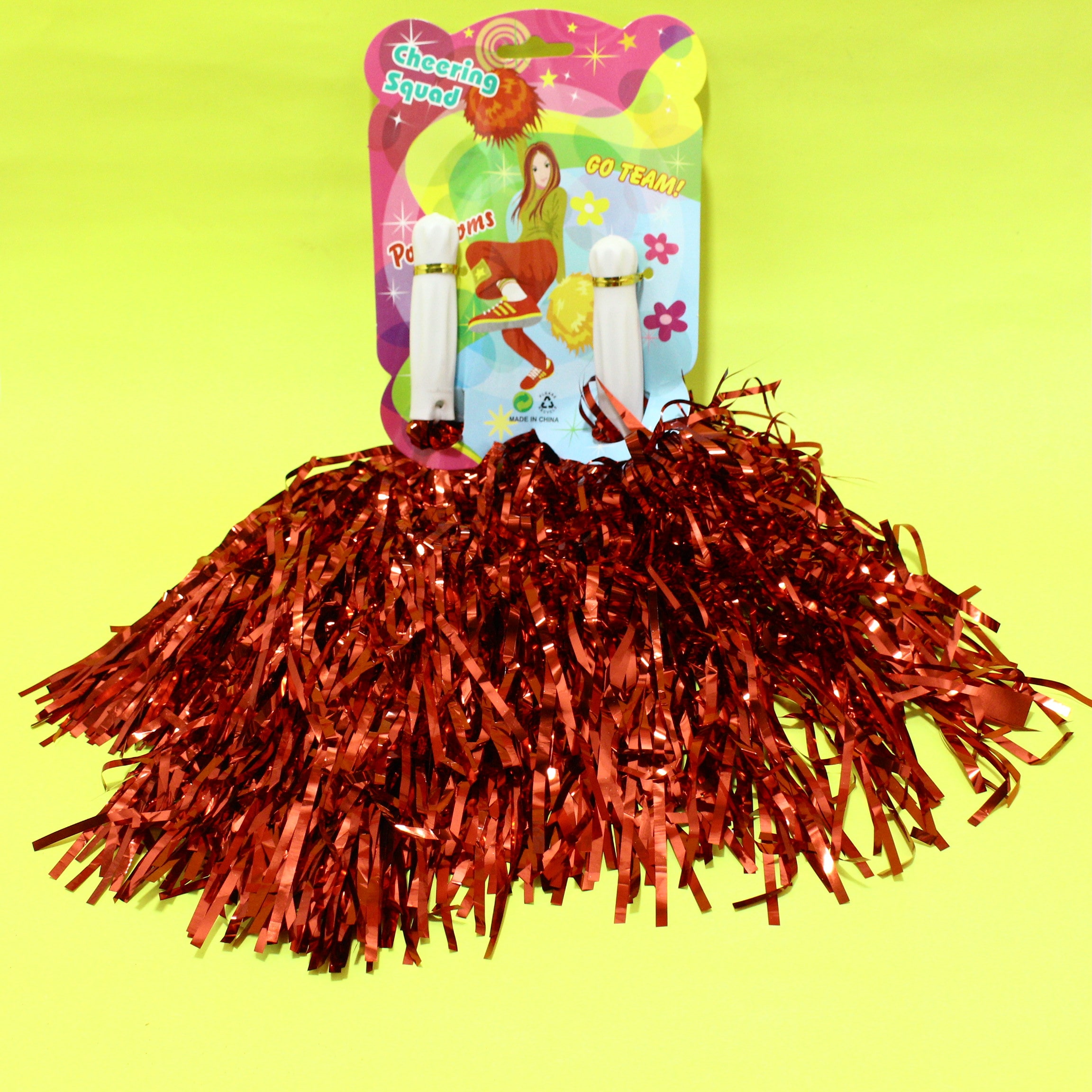 POMPOM METALIZADO ROJA 28CM