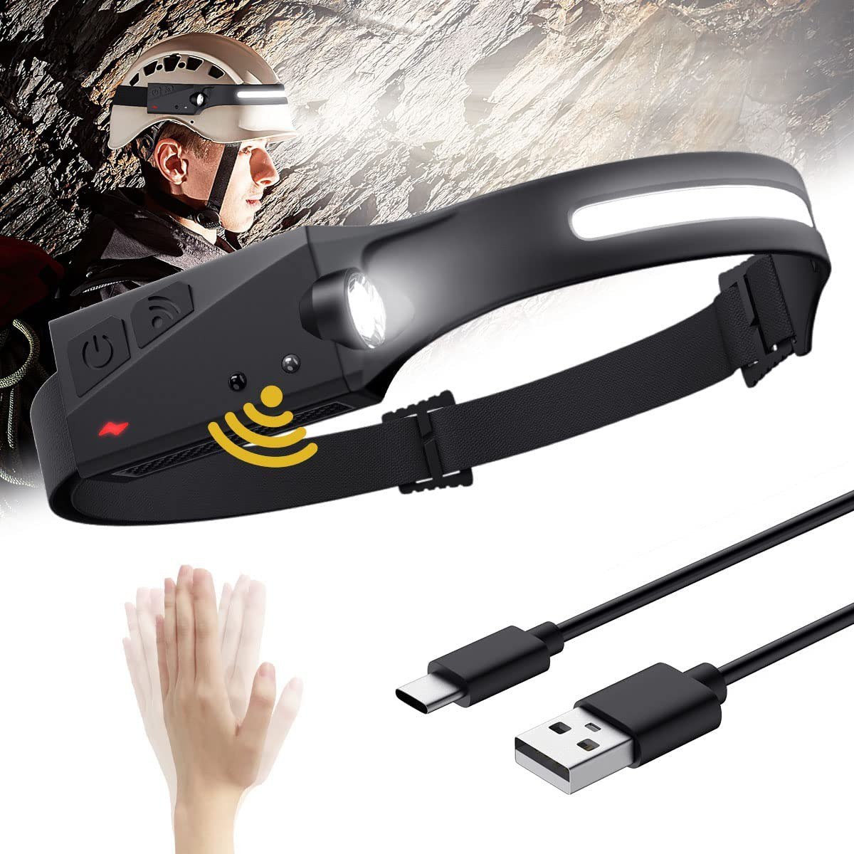 Miniatura 3 de set X 2 Linterna frontal sensor