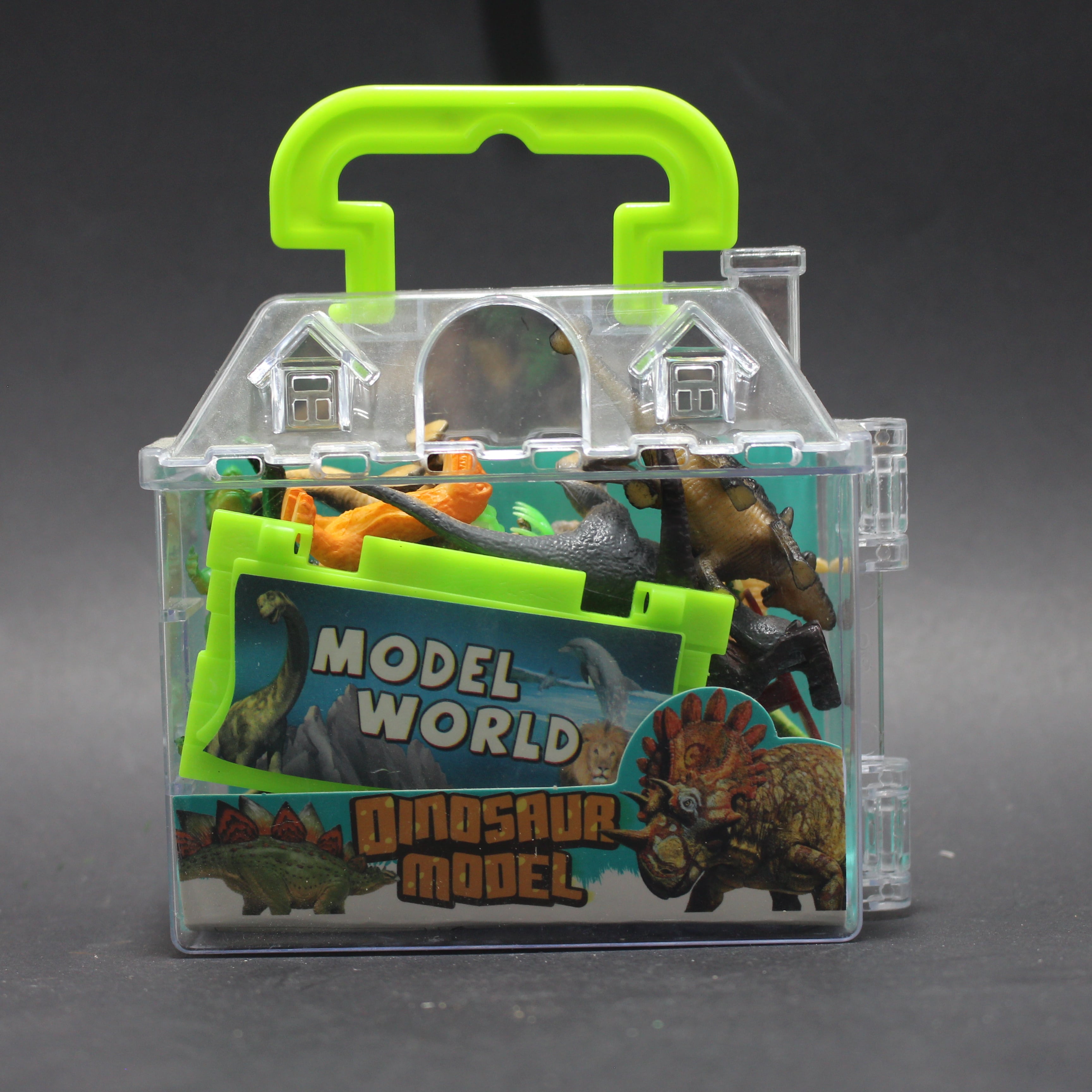 Dinosaurios en caja acrilica x12 pcs