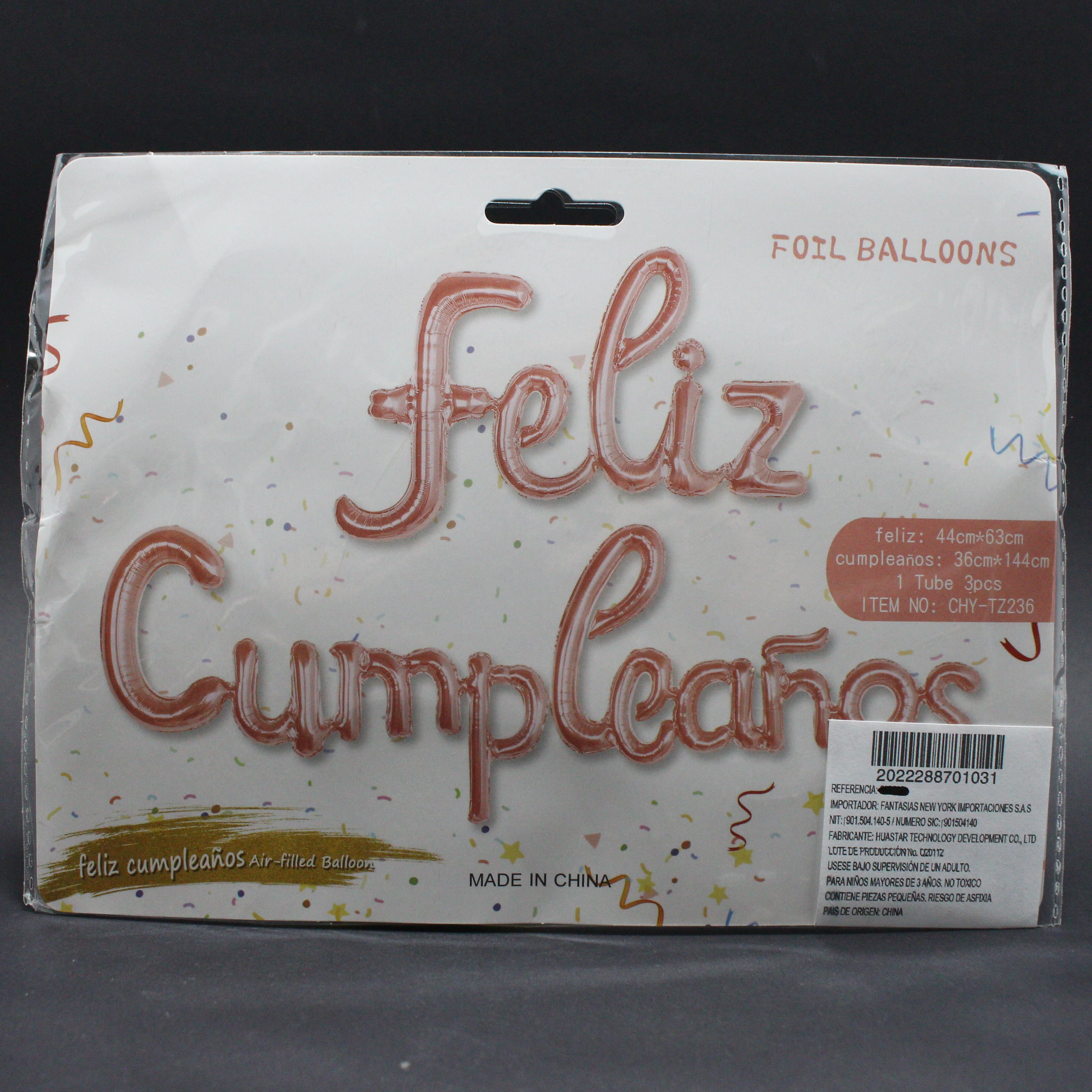 Miniatura 4 de Globo metalizado Feliz cumpleaños cursi