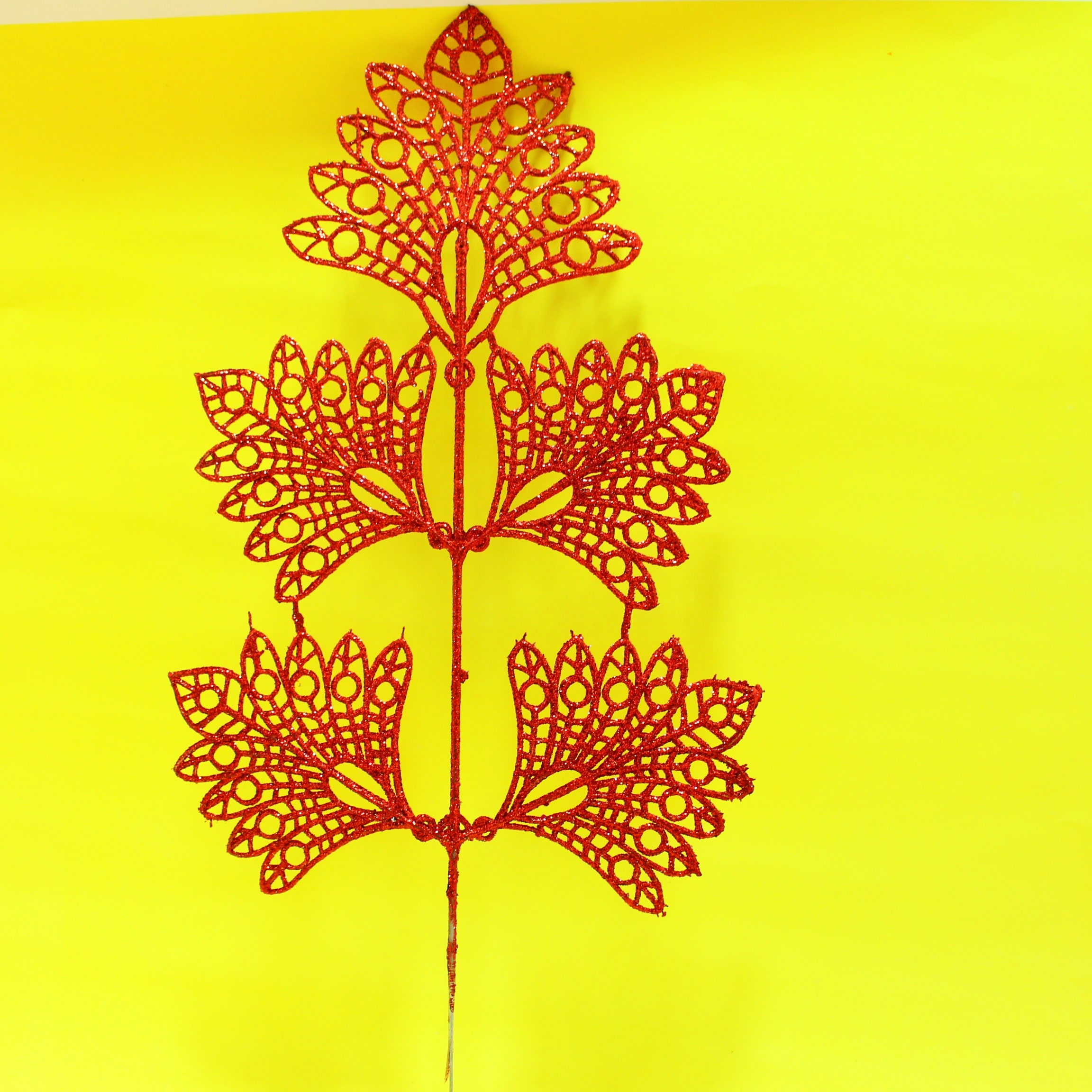 Hojas artificiales navideñas color rojo