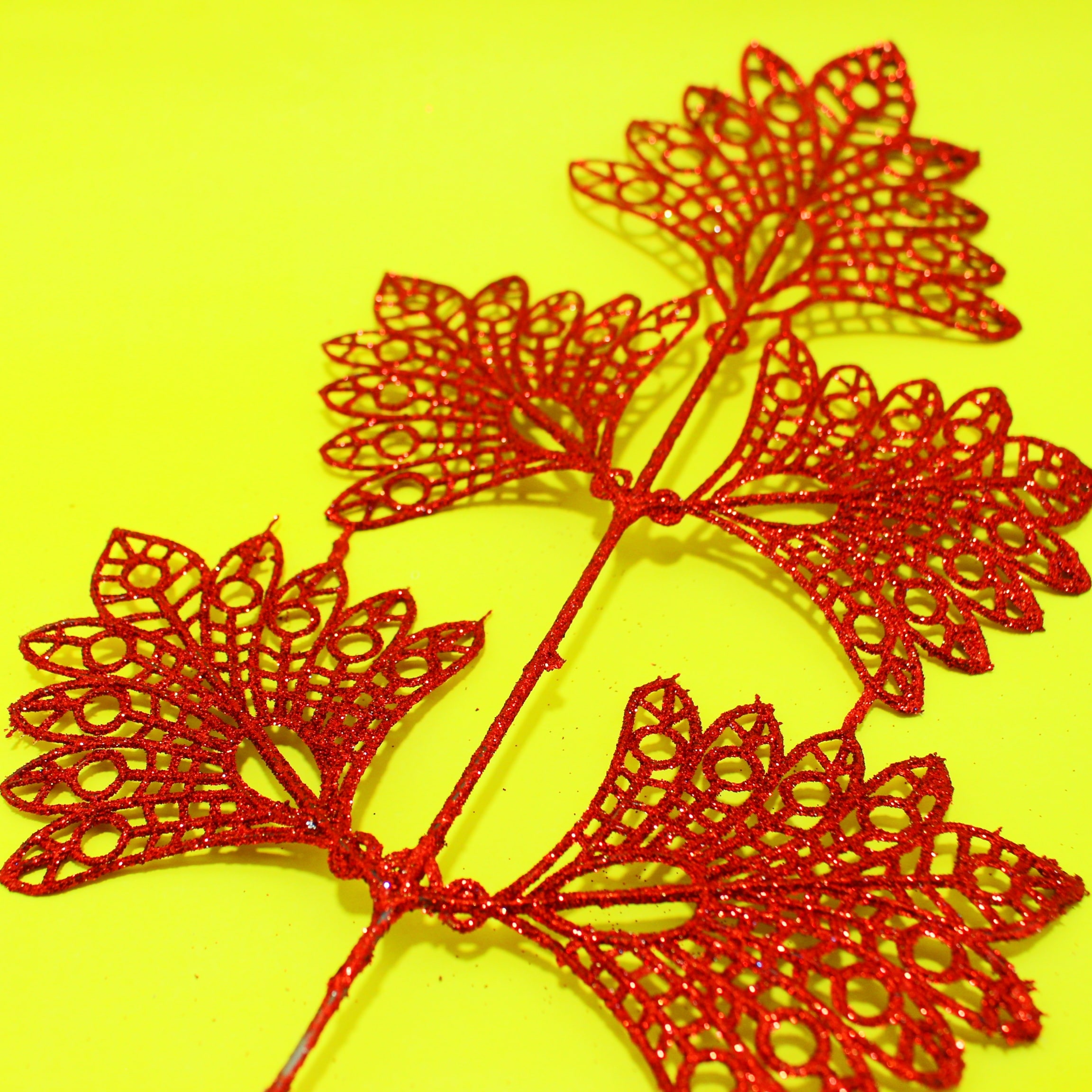 Miniatura 3 de Hojas artificiales navideñas color rojo