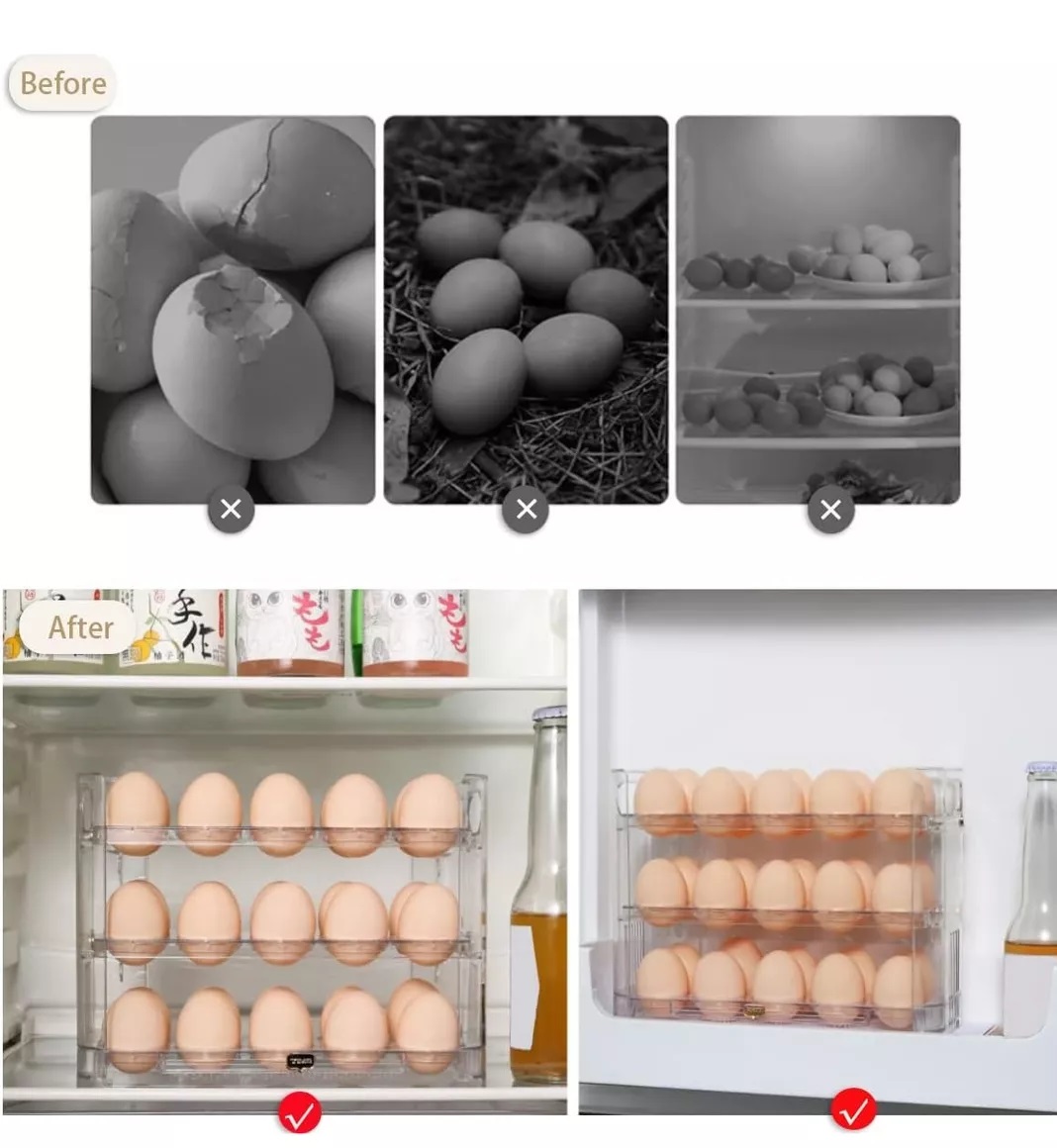 Miniatura 2 de Organizador De Huevos De 3 Niveles