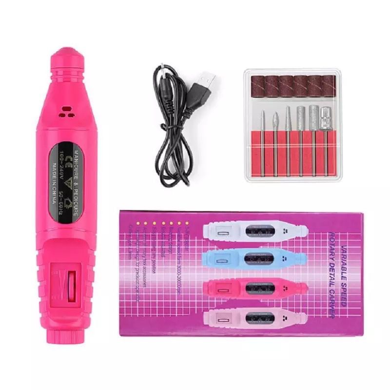 Pulidor De Uñas Con Cable Usb, 6 Puntas