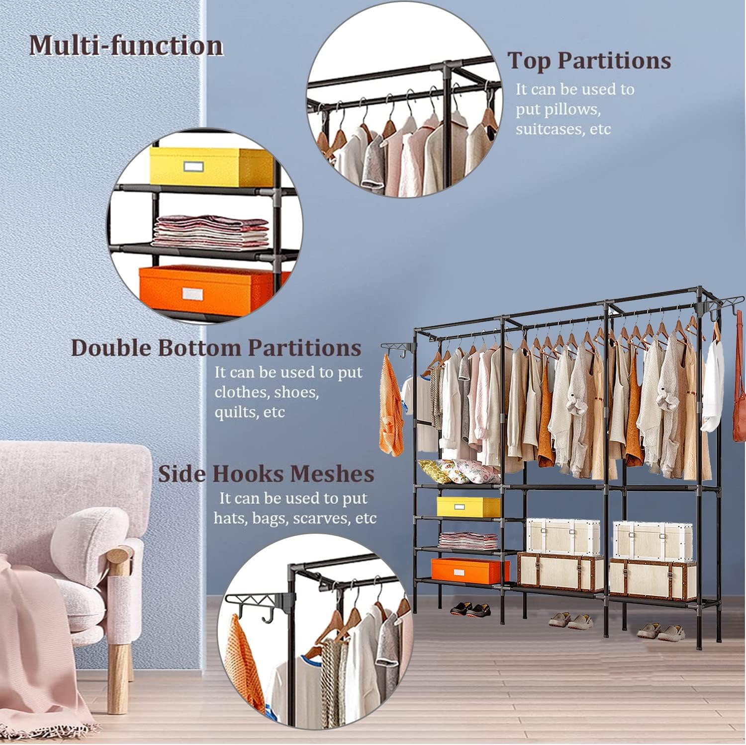 Miniatura 5 de Organizador De Metal Para Ropa  Estante