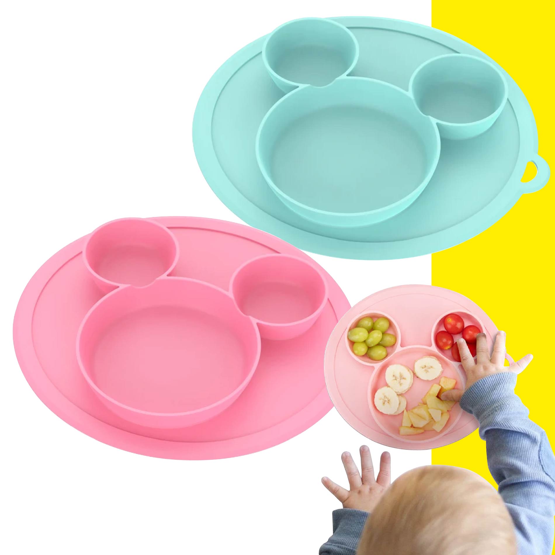 Plato Antideslizante Silicona Para Bebes
