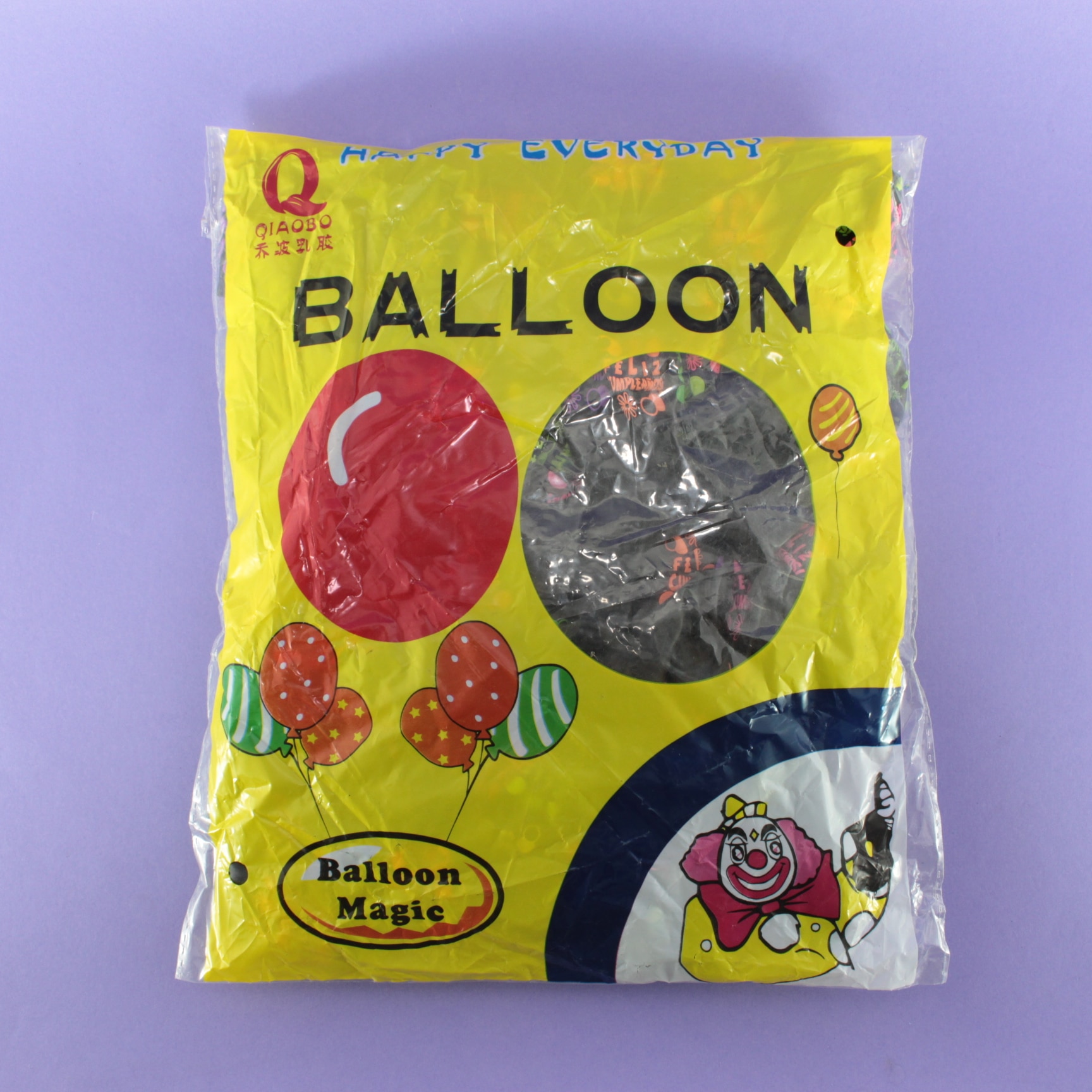 Globo negro feliz cumpleaños neon x 50