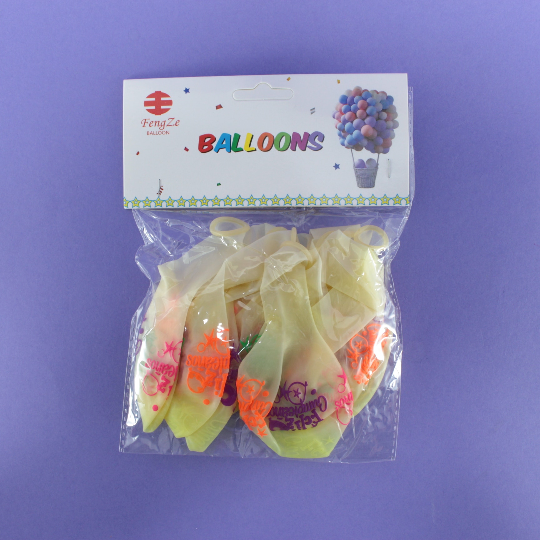 Globo feliz cumpleaños neon