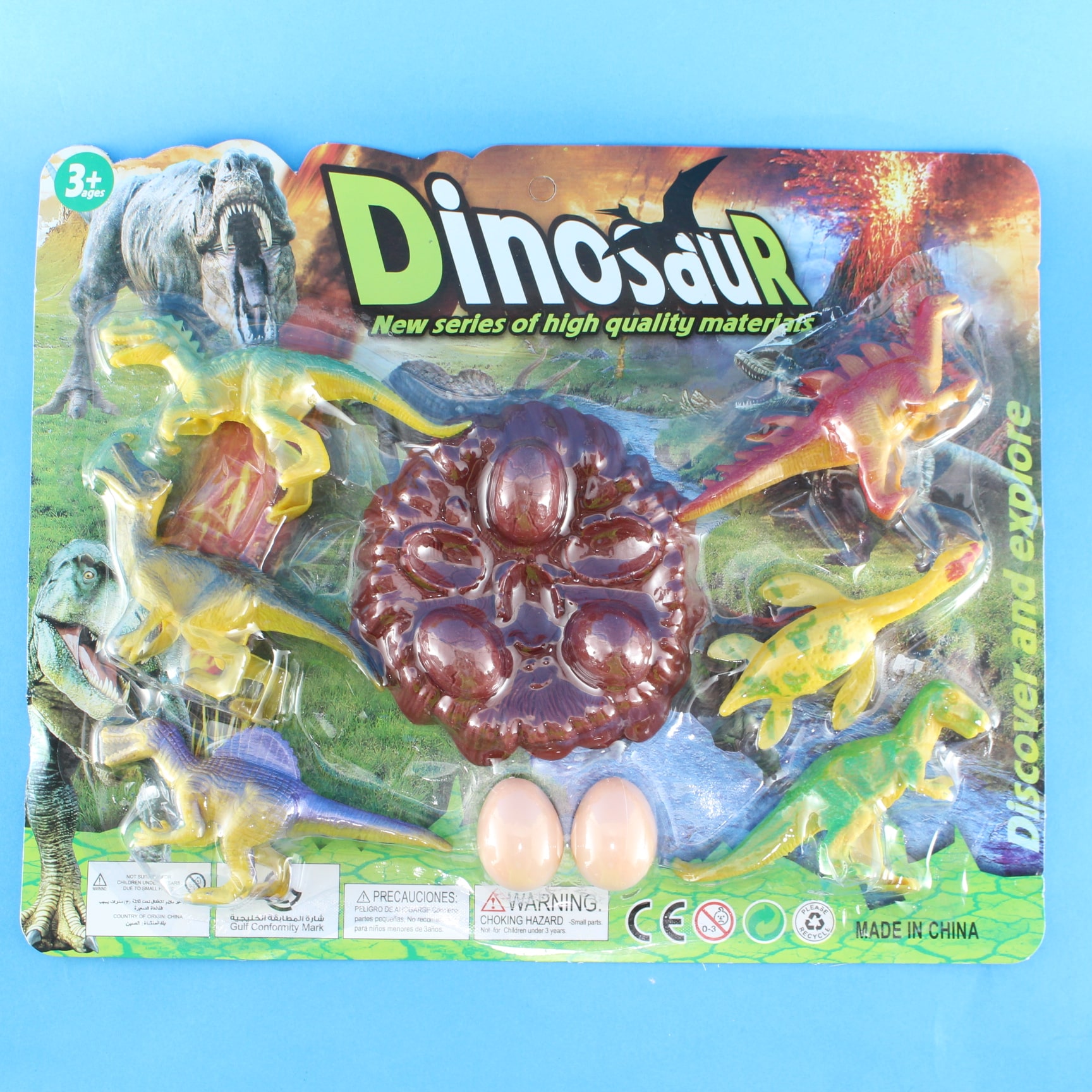 Juguete set dinosaurio con nido y huevo