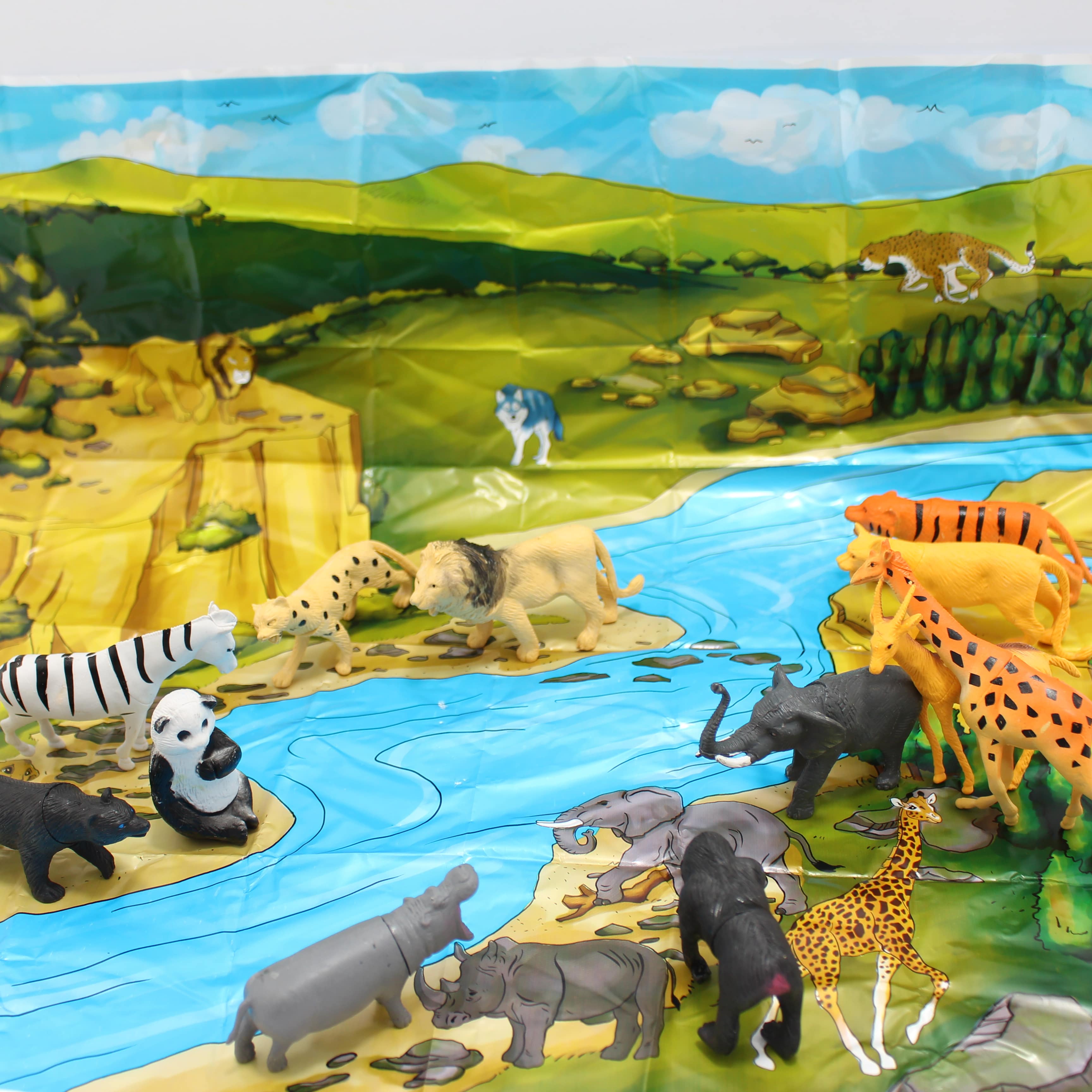 Set animales de la selva x 12 + fondo