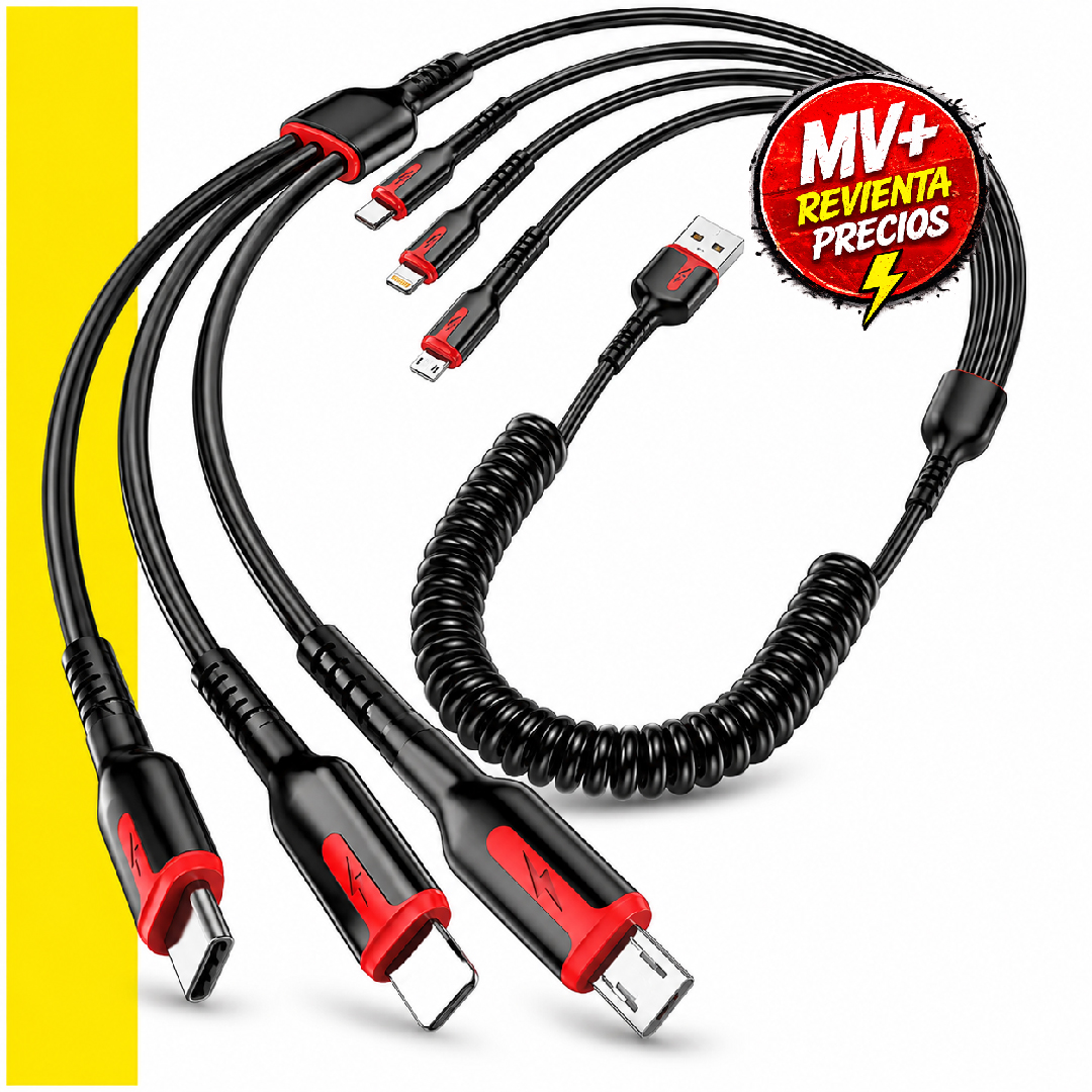 Cable Espiral Multi 3 En 1 Carga Rápida