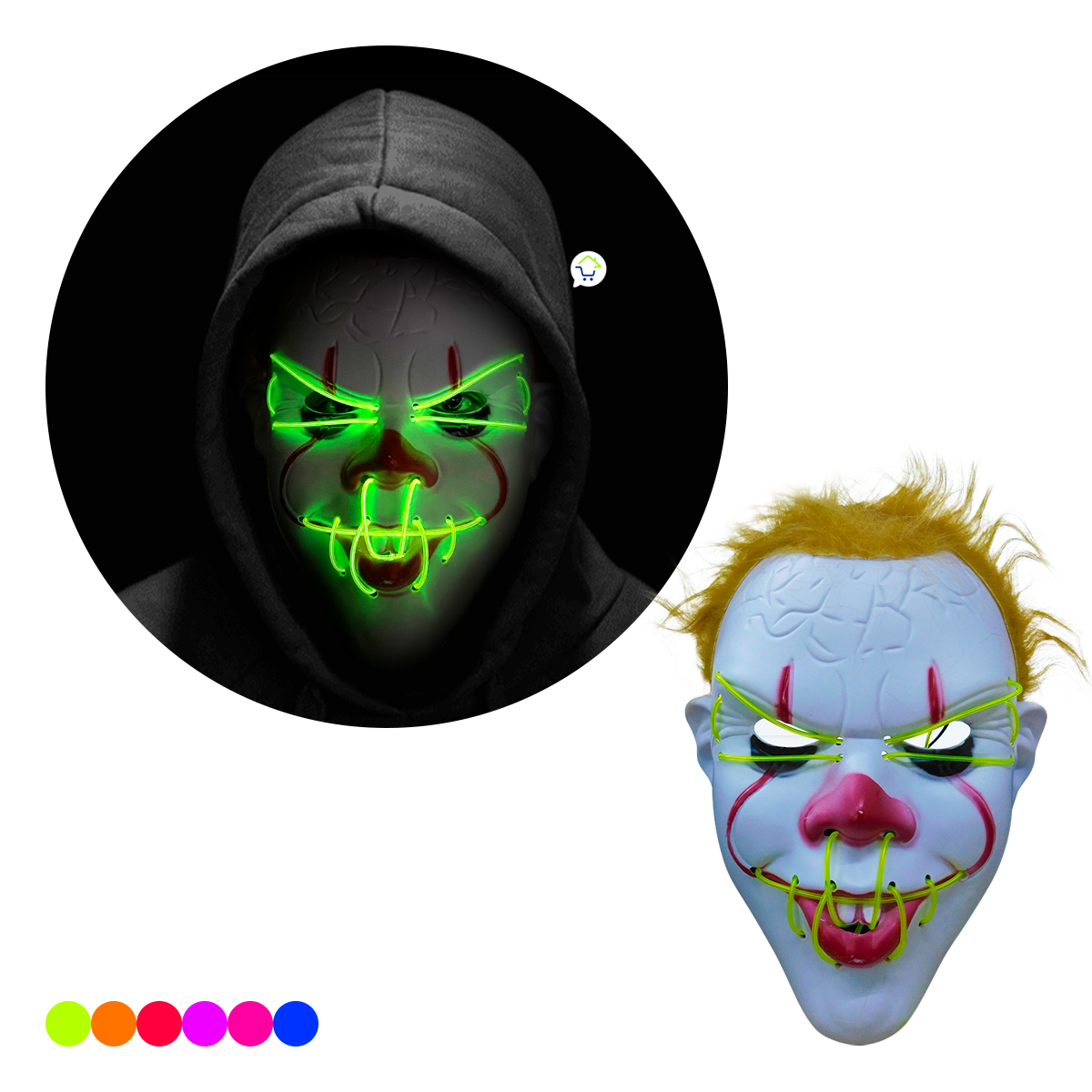 Miniatura 8 de Mascara It Luz Neon Halloween MSHW3LED