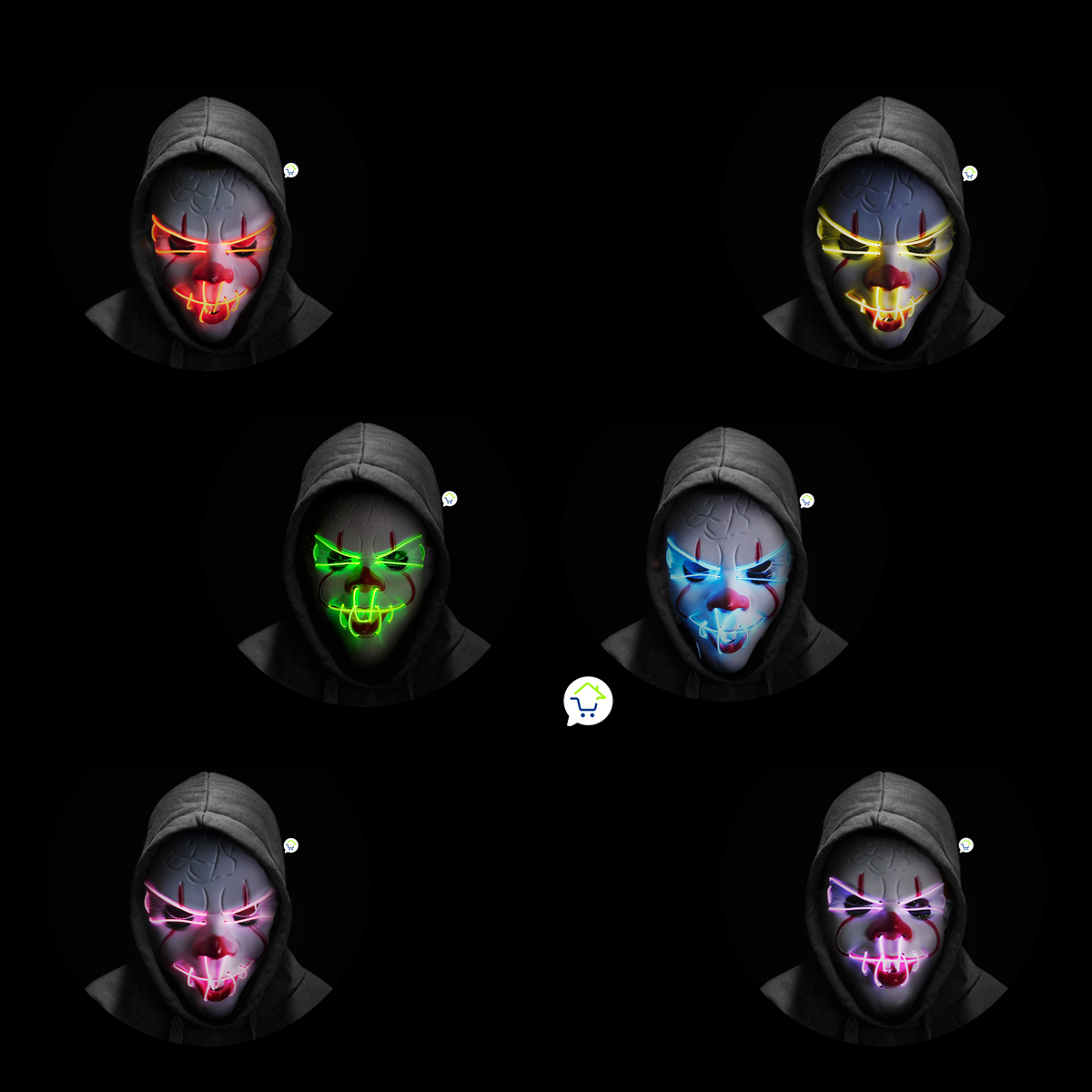 Miniatura 4 de Mascara It Luz Neon Halloween MSHW3LED