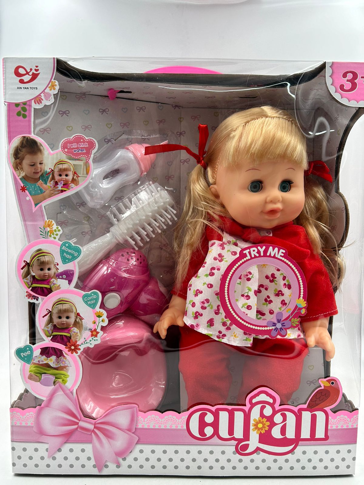 MUÑECA BEBE TOMA TETERO Y HACE PIPI