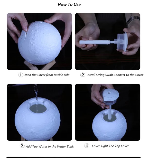 Miniatura 6 de Lampara De Luna 3d Humidificador peq
