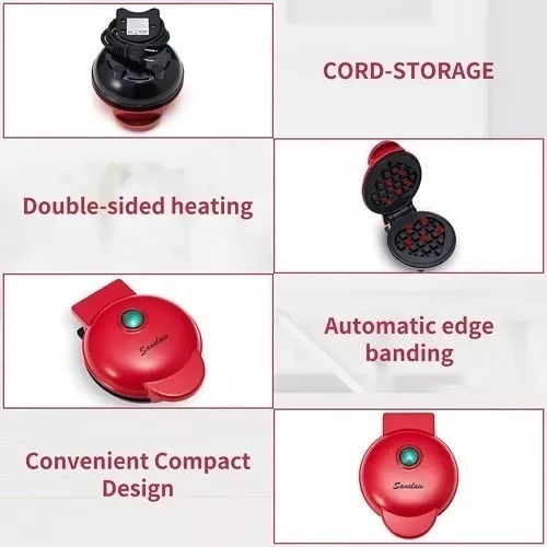 Mini Waflera Eléctrica Forma De Corazon