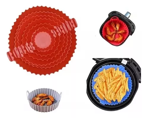 Miniatura 4 de Set X6 Bandeja De Silicona Para Airfryer