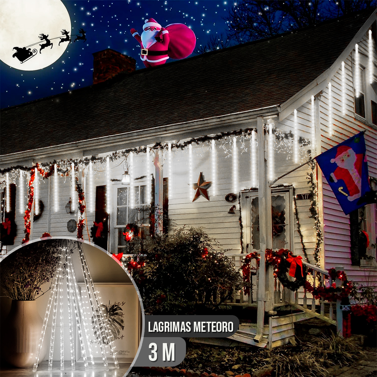 Luces Led Lagrima 30 cm Meteoro M30R