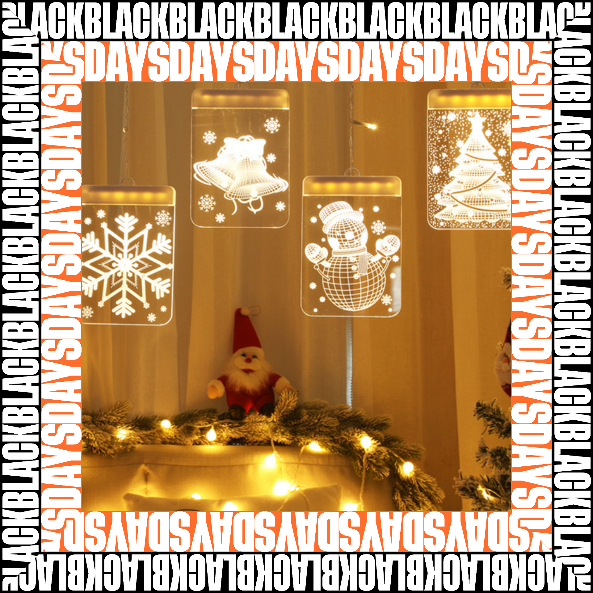 Luces navidad colgante Cuadro Black Days