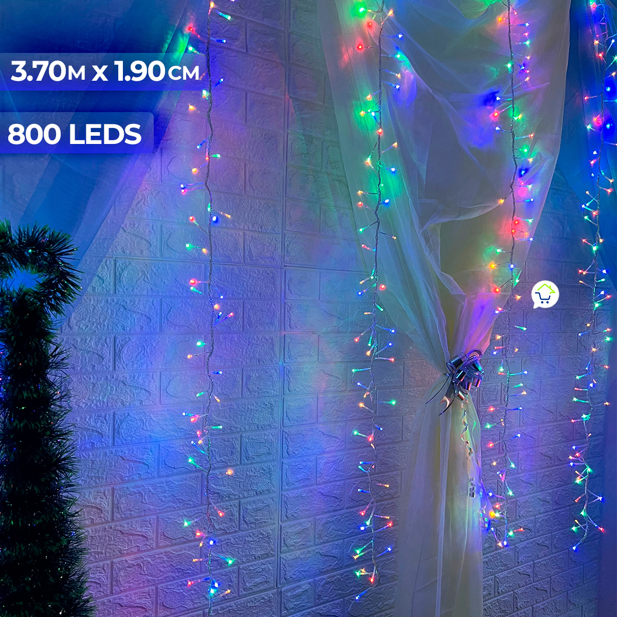 Cortina Luz LED 3.70 x 1.90M Navidad