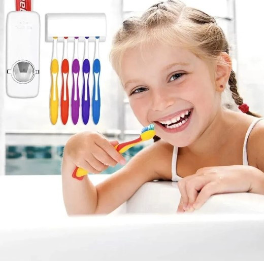 Dispensador Pasta Dental Porta Cepillo