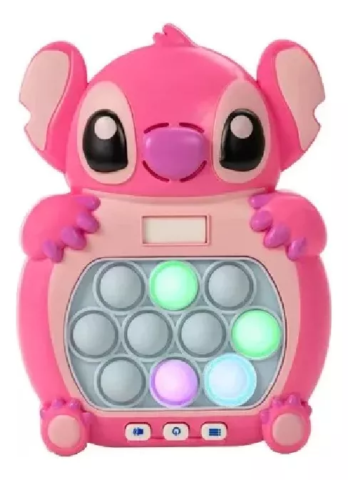 Vista 4 de Juego Pop It Consola Burbujas De Presión - diseño: Stich Rosado