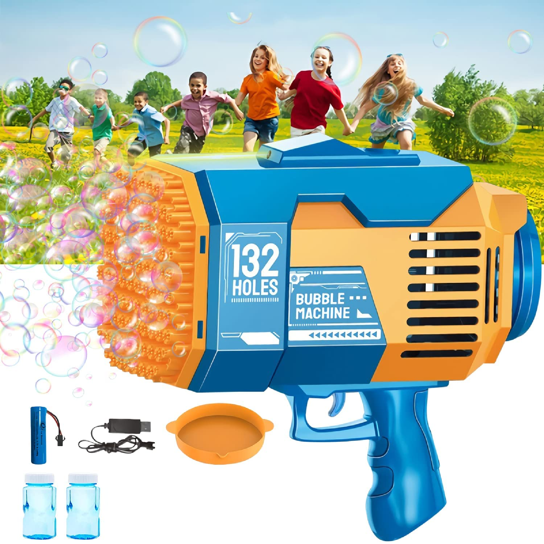 ¡Pistola de Burbuja Eléctrica con 132 Hoyos! 🎉 5
