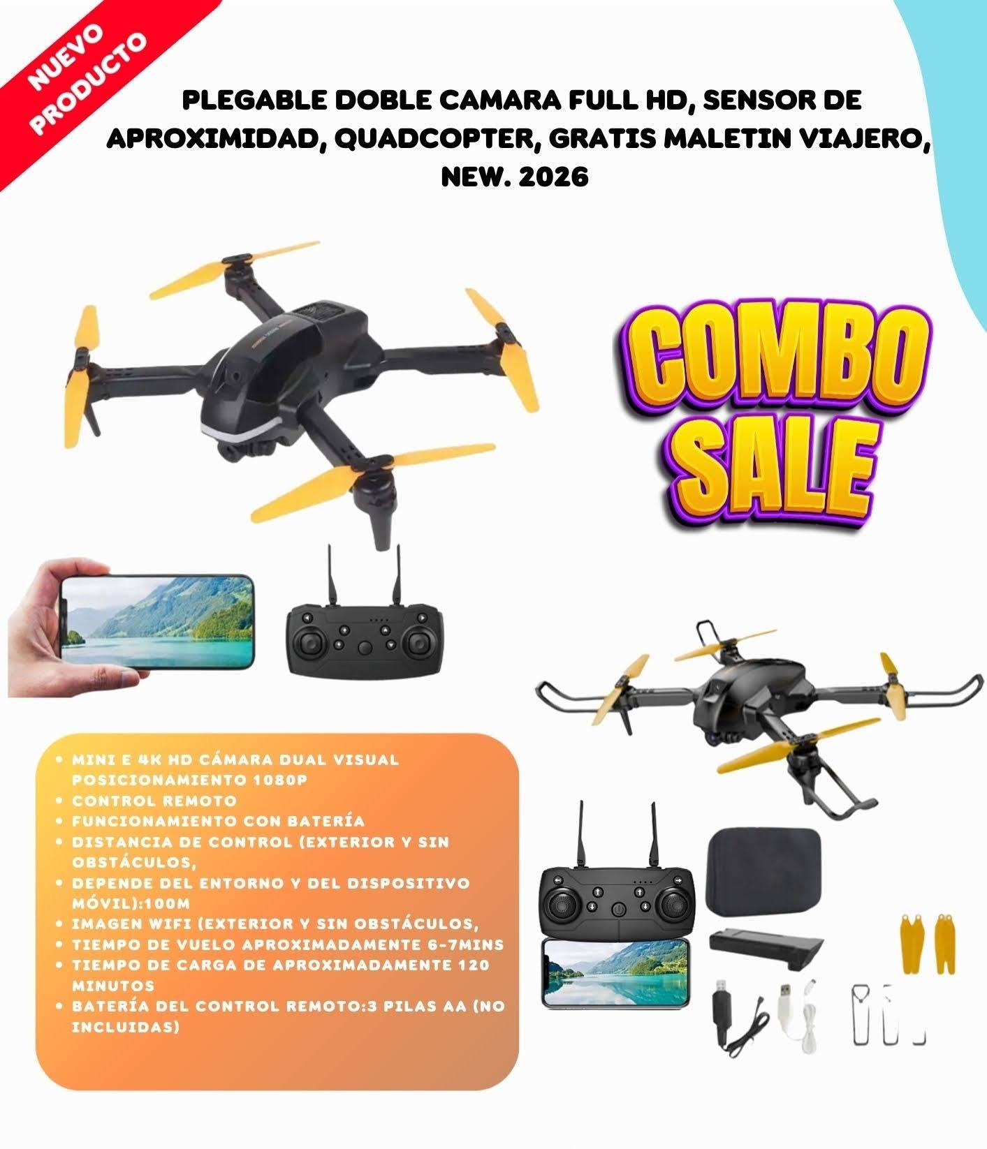 Dron Plegable Doble Cam Hd Quadcopter