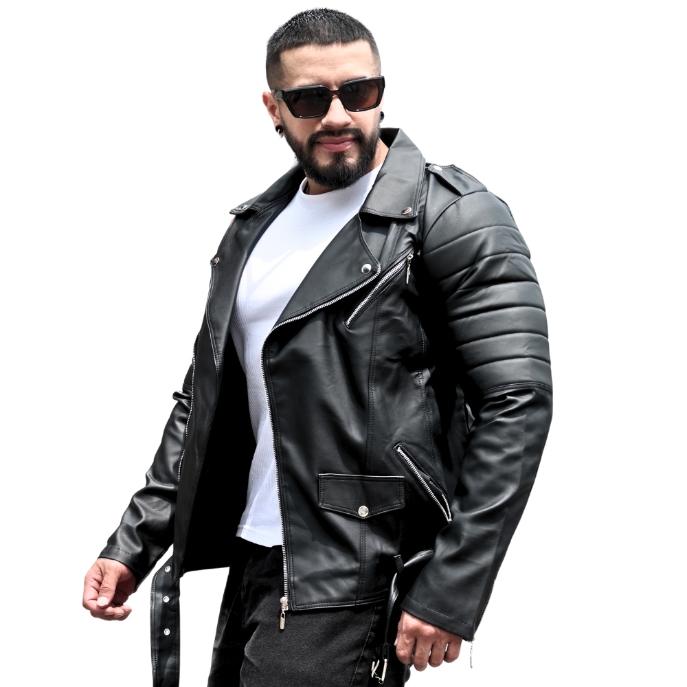 Vista 4 de CHAQUETA CHAMARRA CLASICA - TALLAS: L, COLOR: NEGRO