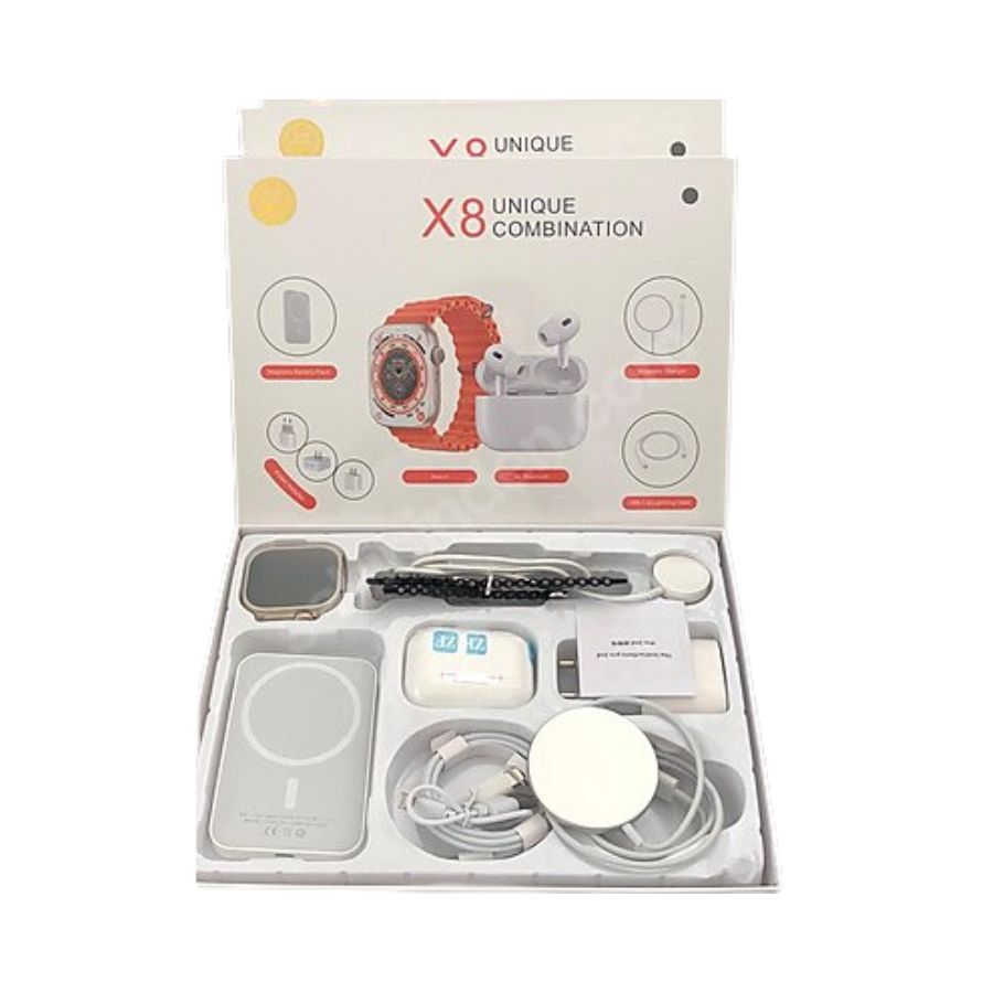 Combo Smartwatch PowerBank Audifonos X8