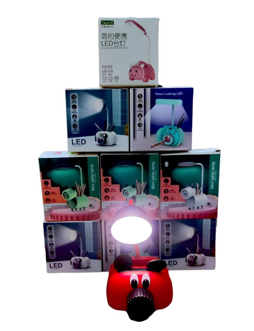 Vista 2 de Tajalápiz Recargable Ccon Luz Led - COLOR: ROJO