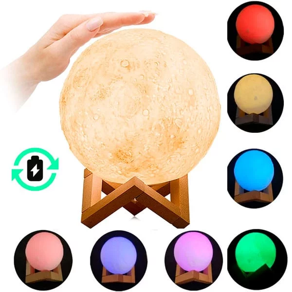 Miniatura 2 de Lampara Luna 7 Colores + Control