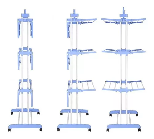 Miniatura 5 de Tendedero Ropa Perchero Plegable 3 Nivel