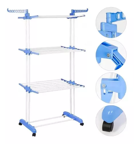 Miniatura 6 de Tendedero Ropa Perchero Plegable 3 Nivel