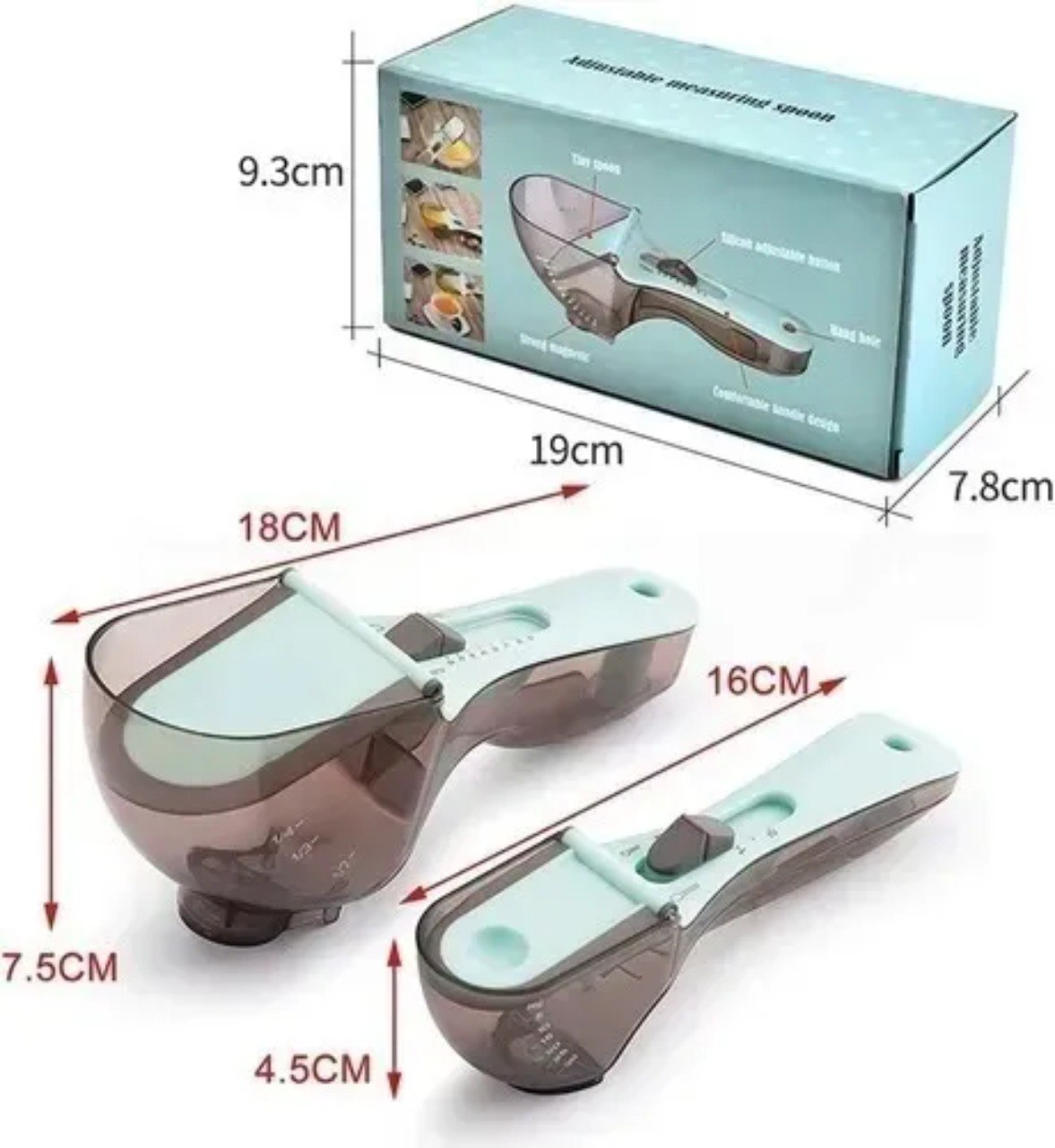 Miniatura 5 de Cucharas x2 Medidoras Gramera Alimentos