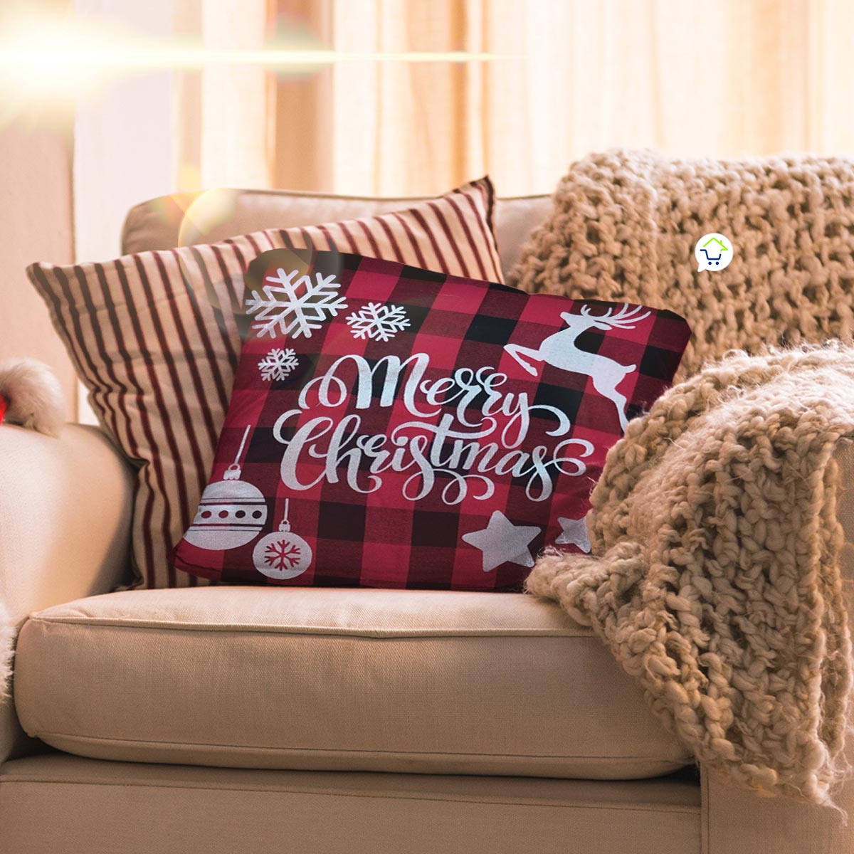 Funda Cojin Navidad Decoracion sofa 6220